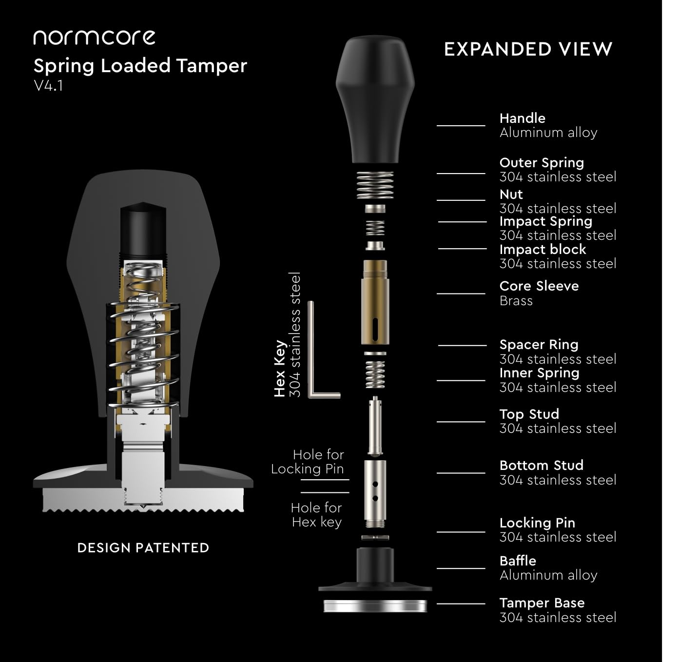 Foto 3 pulgar | Coffee Tamper Normcore V4.1, Revestimiento Pvd De Titanio, 58,5 Mm - Venta Internacional.