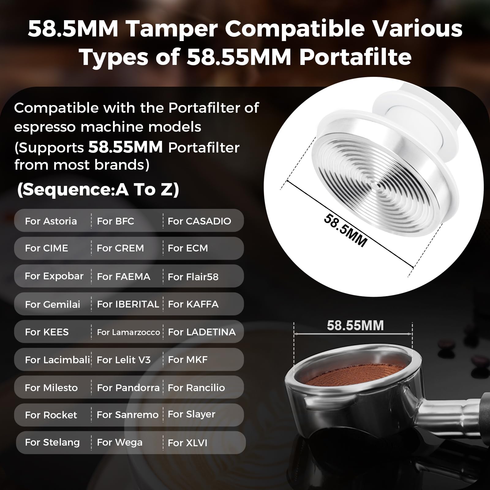 Foto 3 pulgar | Apilador De Café Espresso Tamper Ikape Premium Barista De 58,5 Mm - Venta Internacional.