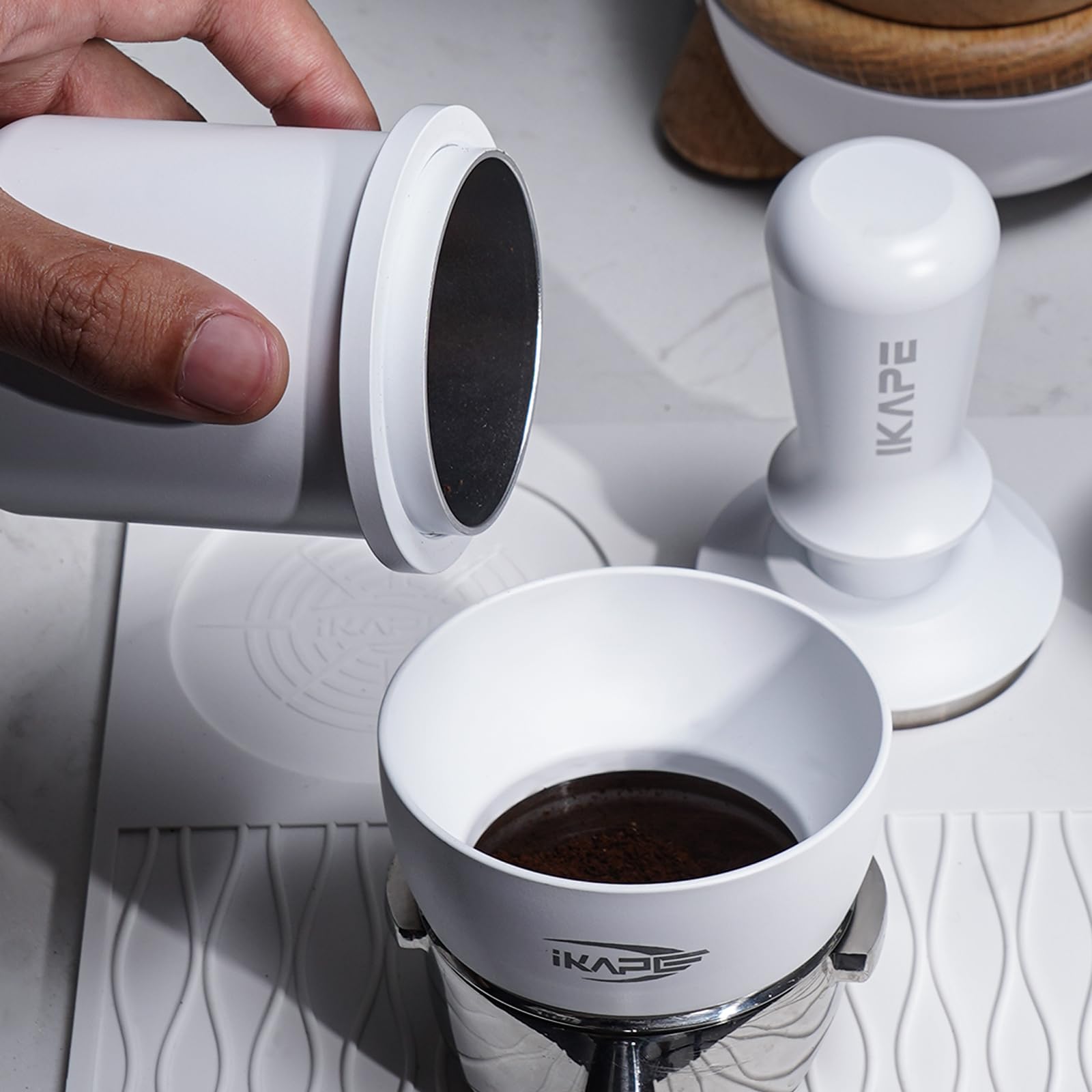 Foto 7 pulgar | Apilador De Café Espresso Tamper Ikape Premium Barista De 58,5 Mm - Venta Internacional.
