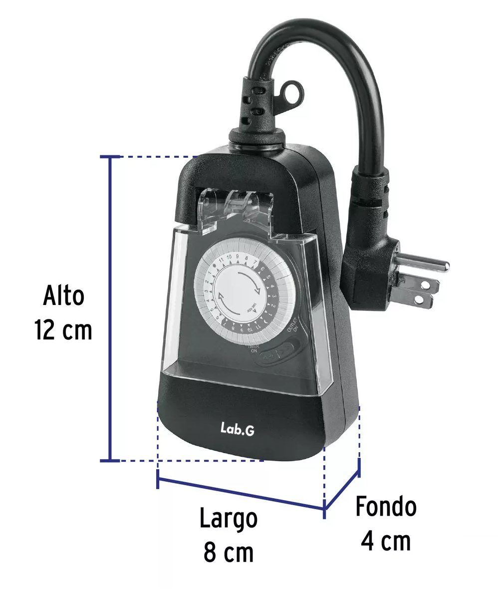 Foto 5 pulgar | Temporizador Analógico Para Uso En Exteriores Negro