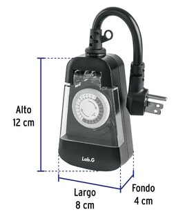 Foto 4 | Temporizador Analógico Para Uso En Exteriores Negro