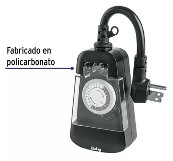 Foto 2 | Temporizador Analógico Para Uso En Exteriores, Belug Negro
