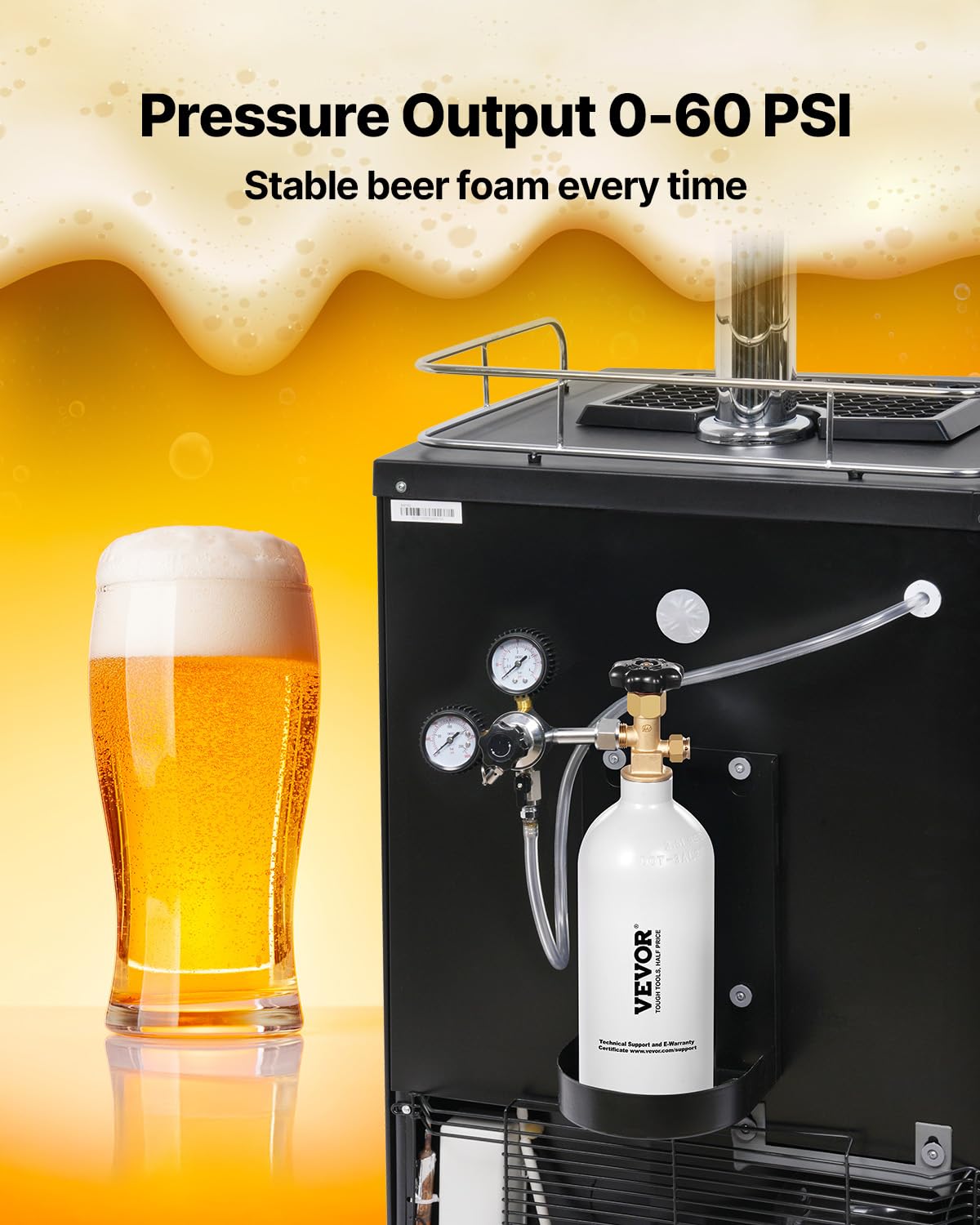 Foto 5 pulgar | Cilindro De Aleación De Aluminio Vevor De 2.5 Libras Con Tanque De Co2 Para Cerveza - Venta Internacional.