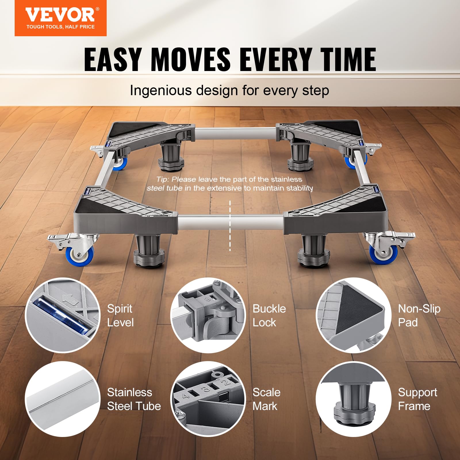 Foto 2 | Soporte Para Nevera Vevor Mini Universal Mobile Base De 25 Pulgadas Con Ruedas - Venta Internacional.