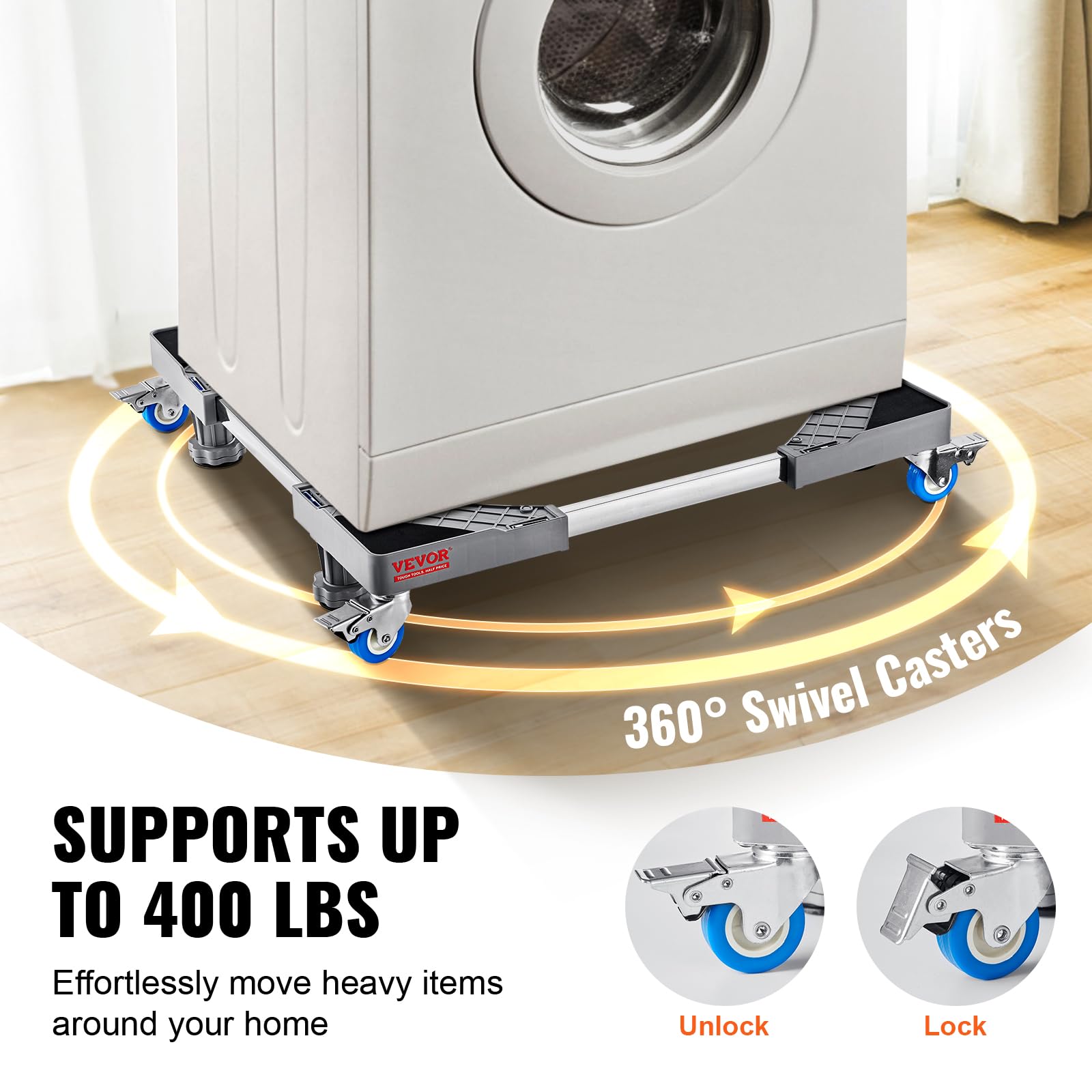 Foto 4 pulgar | Soporte Para Nevera Vevor Mini Universal Mobile Base De 25 Pulgadas Con Ruedas - Venta Internacional.