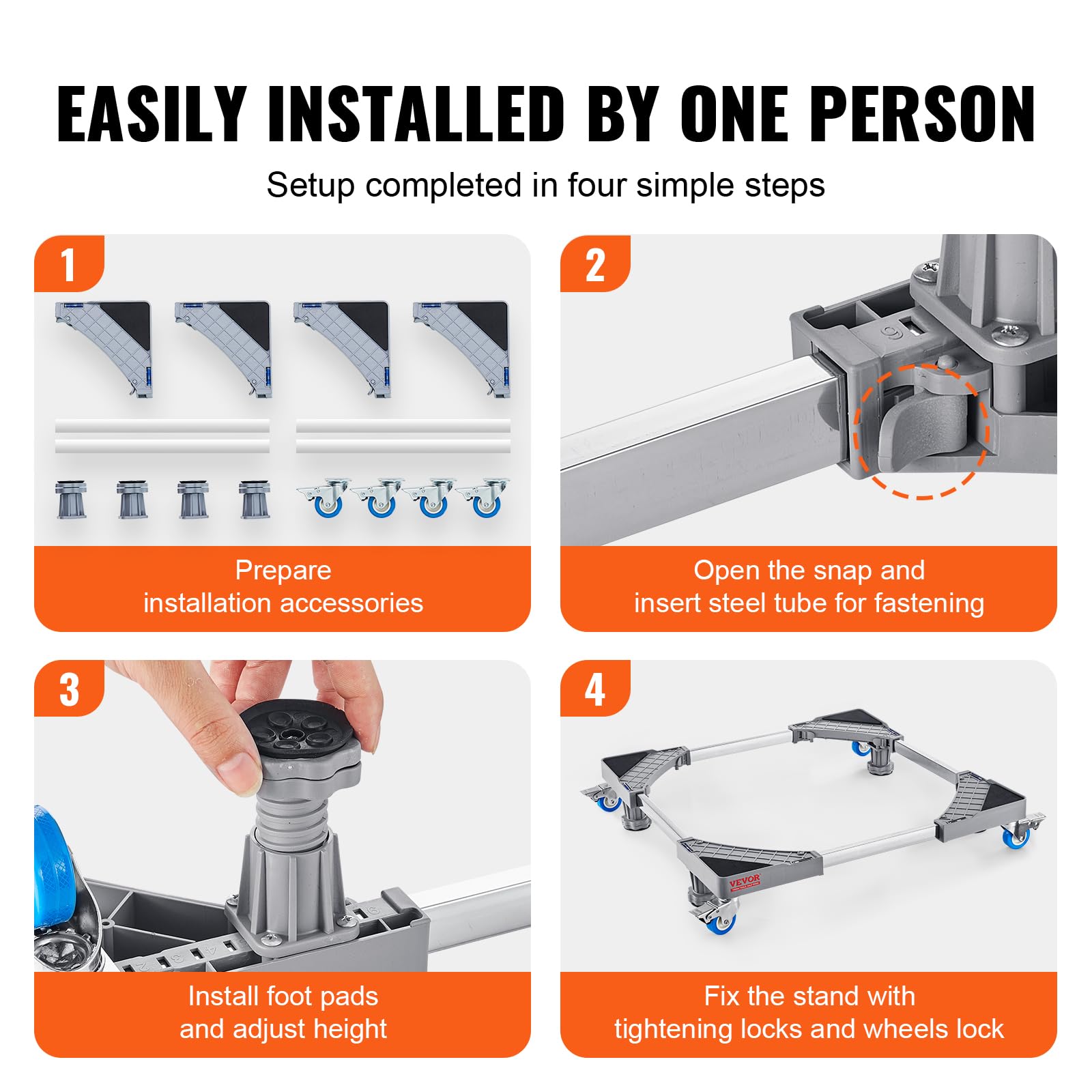 Foto 5 pulgar | Soporte Para Nevera Vevor Mini Universal Mobile Base De 25 Pulgadas Con Ruedas - Venta Internacional.