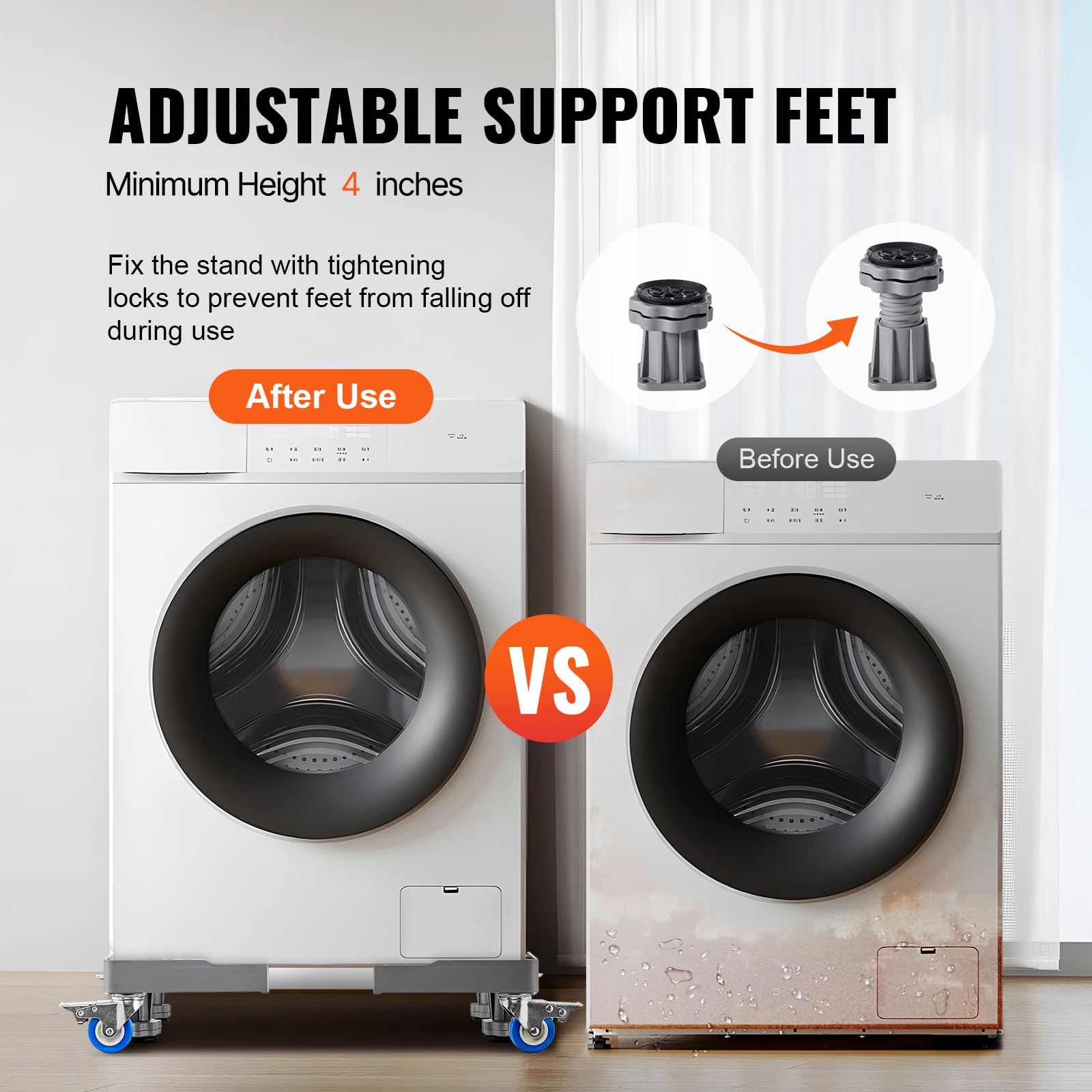 Foto 6 pulgar | Soporte Para Nevera Vevor Mini Universal Mobile Base De 25 Pulgadas Con Ruedas - Venta Internacional.
