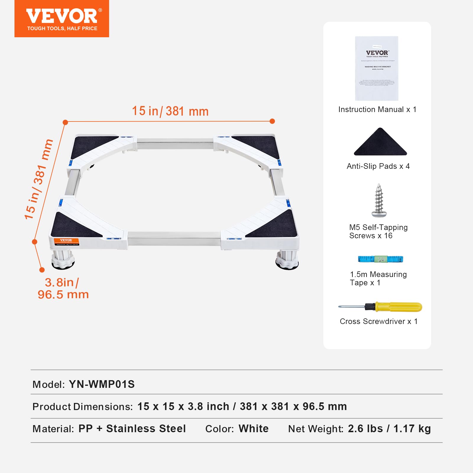 Foto 8 pulgar | Minisoporte Para Nevera Vevor Yn-wmp01 Con 4 Patas Resistentes, Color Blanco - Venta Internacional.
