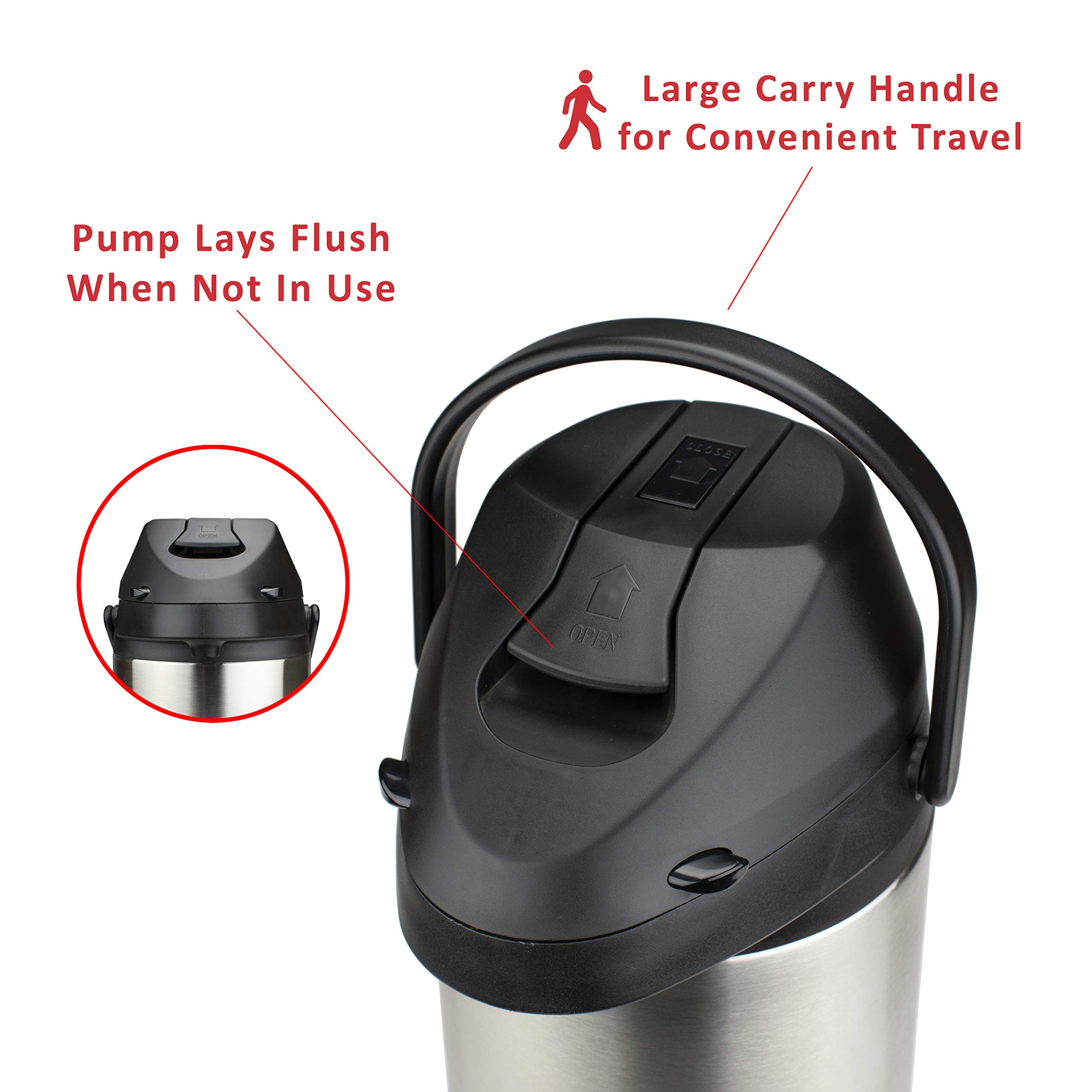 Foto 5 pulgar | Dispensador De Bebidas Frías Y Calientes Airpot Brentwood De 3.5 L, Acero Inoxidable - Venta Internacional.