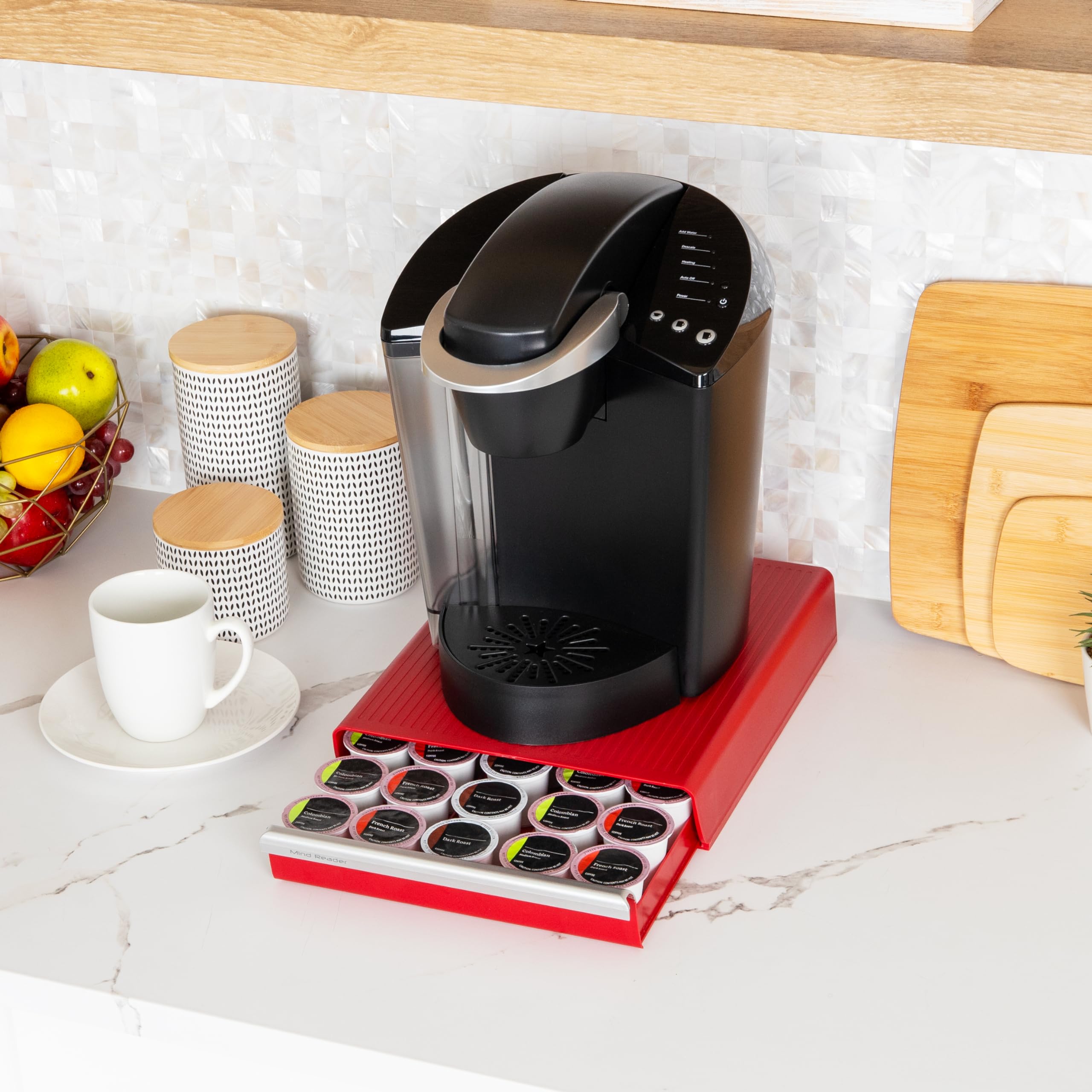 Foto 7 pulgar | Organizador Para Cajones De Café Mind Reader Con Capacidad Para 30 Cápsulas, Color Rojo - Venta Internacional.