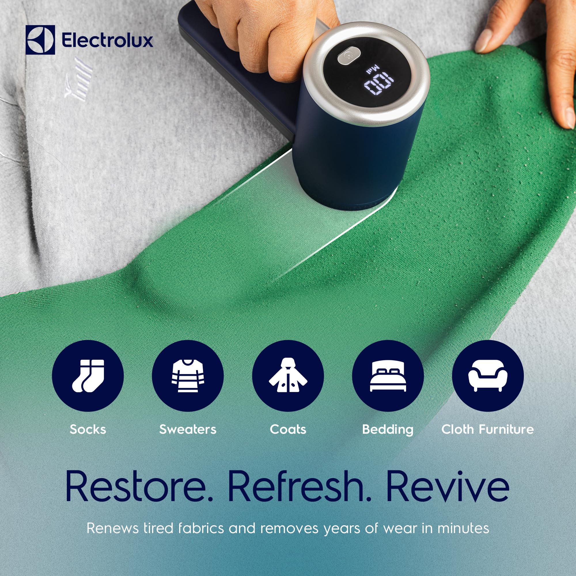 Foto 4 pulgar | Maquinilla De Afeitar De Tela Recargable Electrolux Para Quitar Pelusa, Color Azul - Venta Internacional.