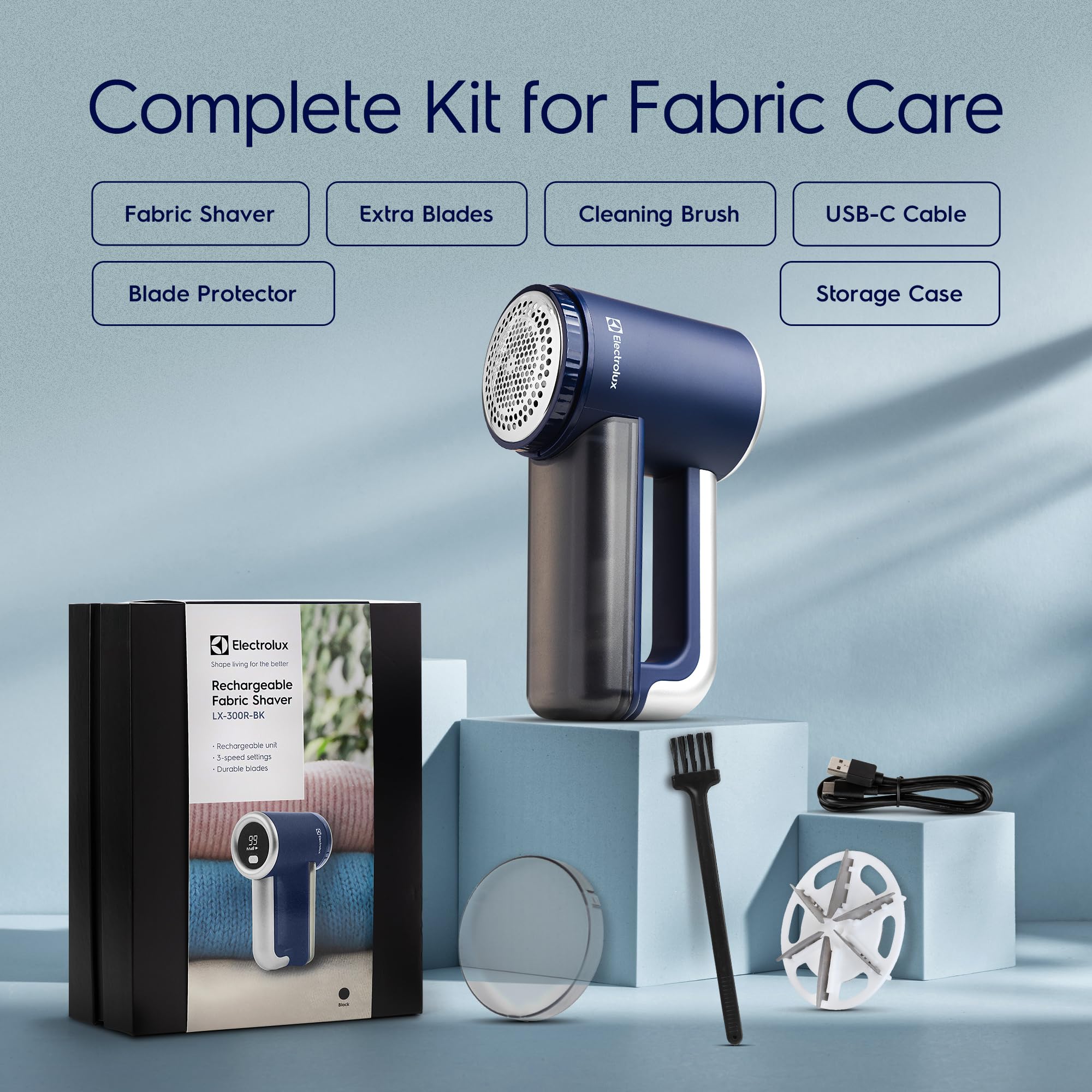 Foto 6 | Maquinilla De Afeitar De Tela Recargable Electrolux Para Quitar Pelusa, Color Azul - Venta Internacional.