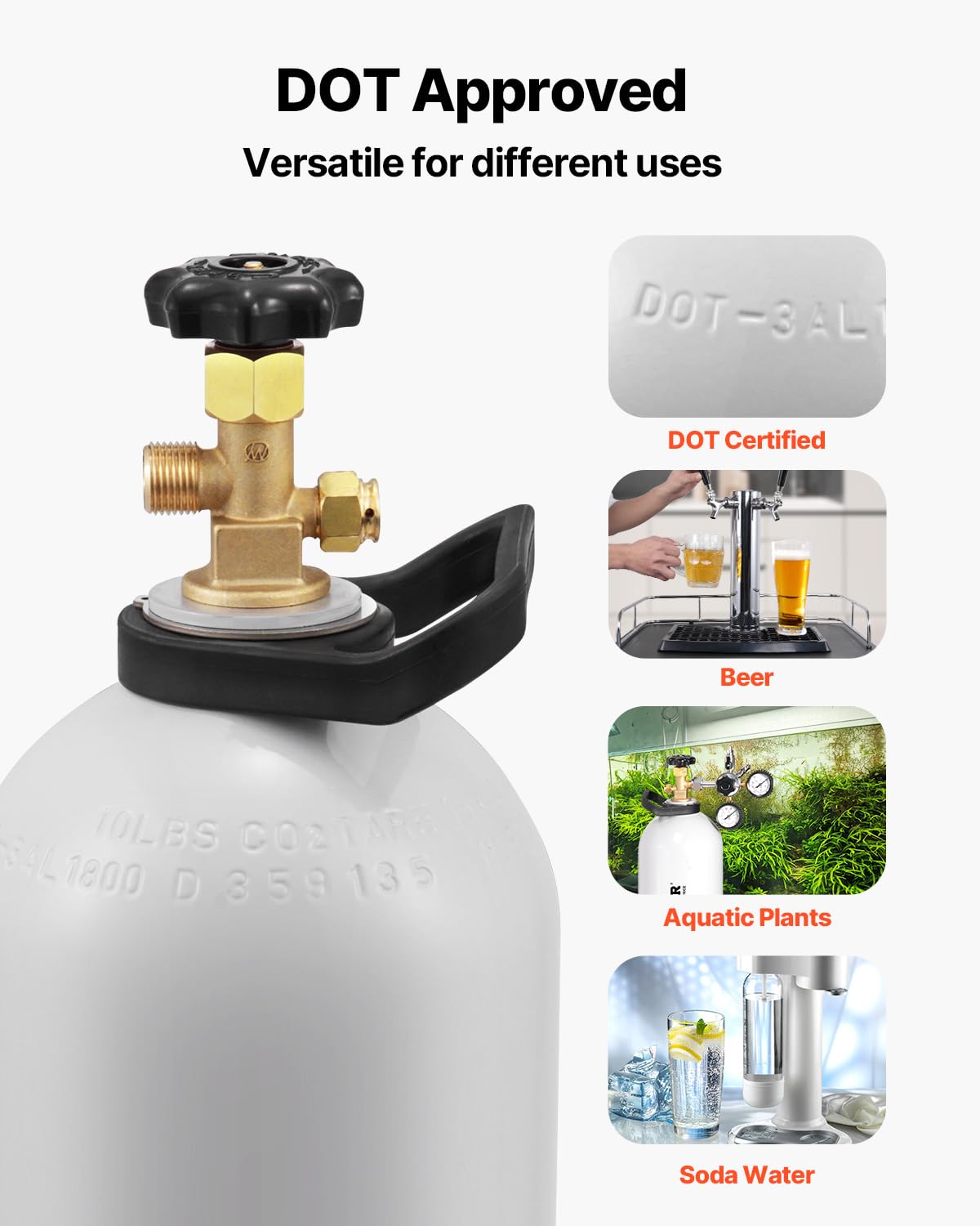 Foto 7 pulgar | Válvula Cga320 De Cilindro De Aleación De Aluminio Vevor De 4,5 Kg Con Tanque De Co2 - Venta Internacional.
