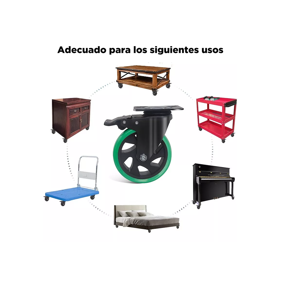 Foto 3 pulgar | Kit De Ruedas Giratorias De Pvc Eo Safe Imports Esi-10029 Verde