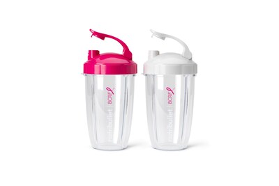 Foto 2 | Set De Vasos Nutribullet Para Llevar De 700 Ml Con Tapa Abatible, Color Rosa Y Blanco - Venta Internacional.