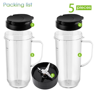 Foto 2 | Juego de Vasos para Magic Bullet 250 W Mb1001 Meet Juice 5 Piezas- Venta Internacional