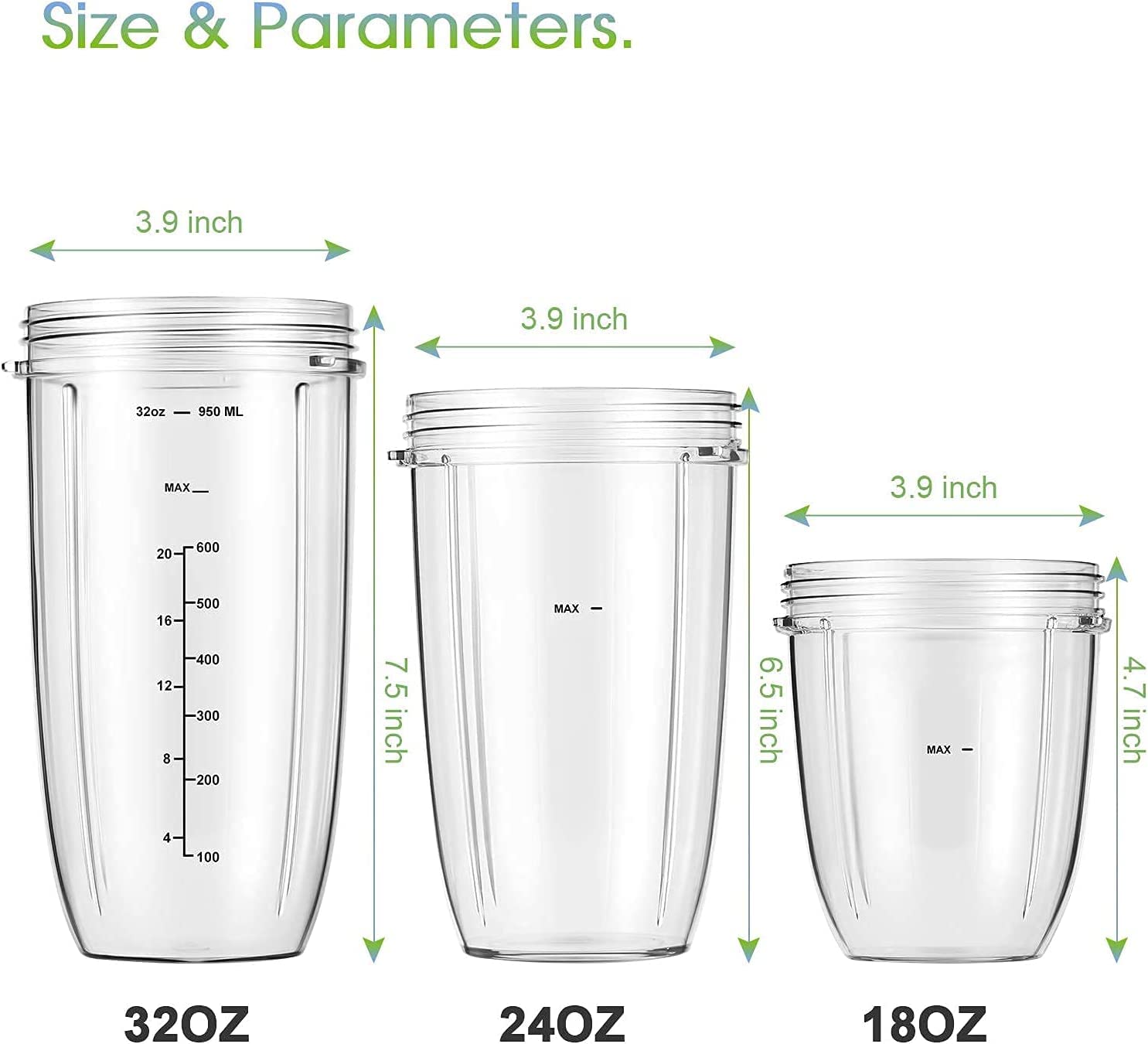 Foto 5 pulgar | Paquete De 2 Vasos De 950 Ml De Repuesto Con Tapa Abatible Para Nutribullet - Venta Internacional.