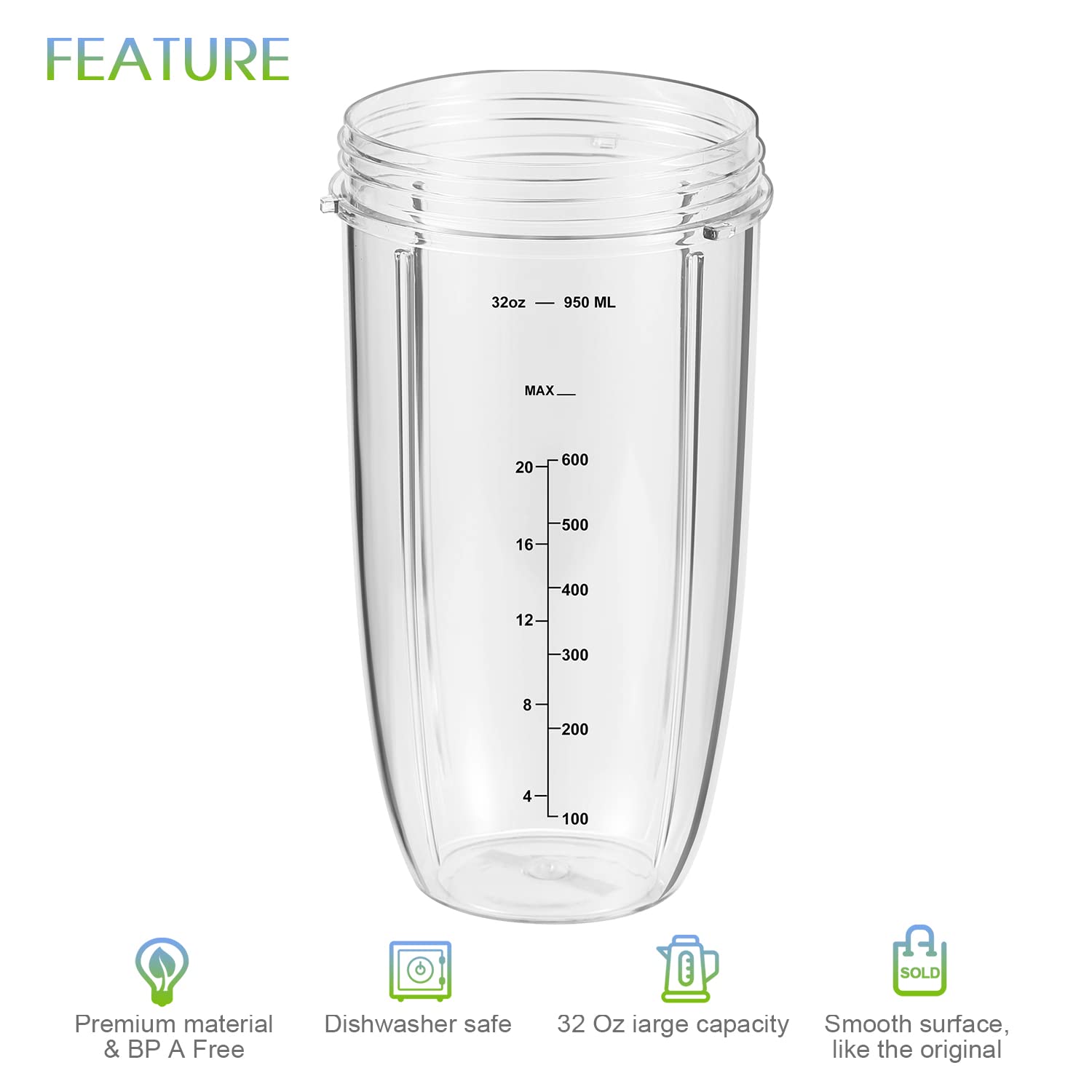 Foto 6 pulgar | Paquete De 2 Vasos De 950 Ml De Repuesto Con Tapa Abatible Para Nutribullet - Venta Internacional.