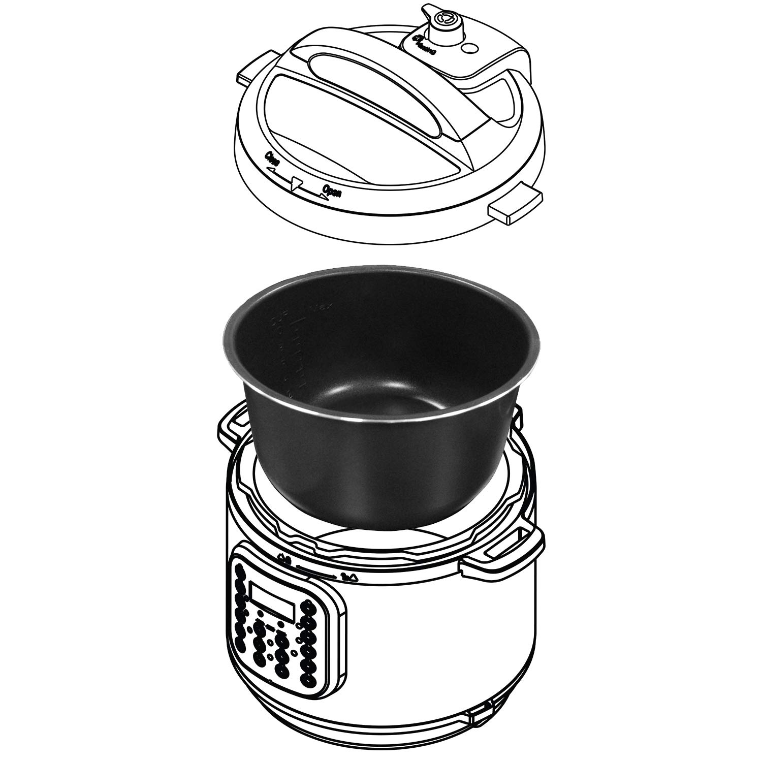 Foto 6 pulgar | Olla de Cocción Lenta Instantánea De 6 Litros Con Revestimiento Antiadherente De Cerámica - Venta Internacional