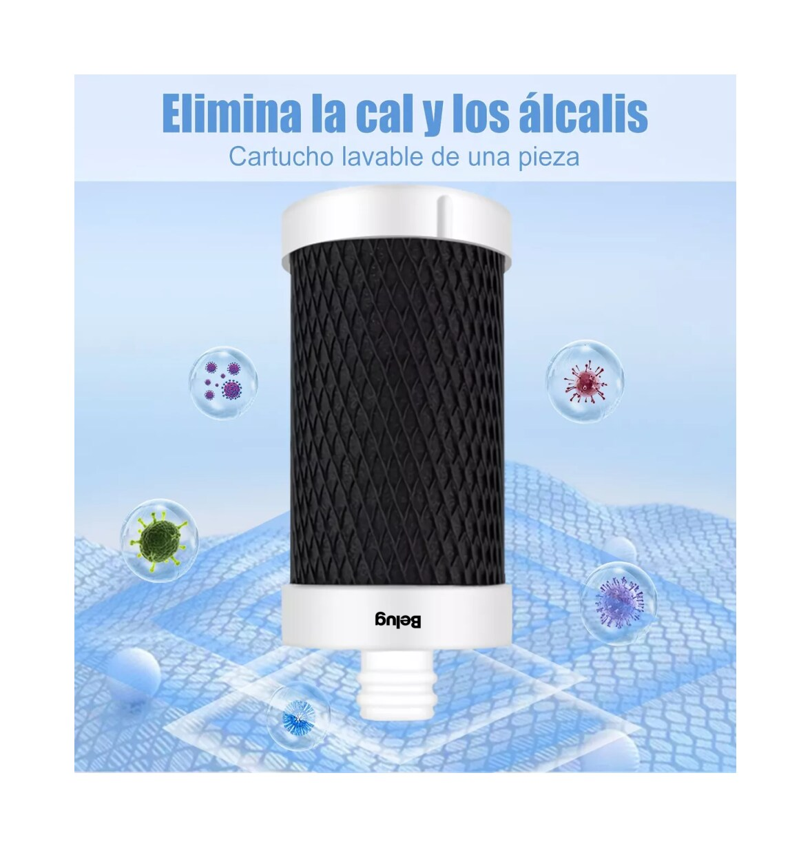 Foto 4 pulgar | Cartucho Filtrante De Agua Del Grifo 2cartuchos-elimina Cloro Belug Negro/blanco