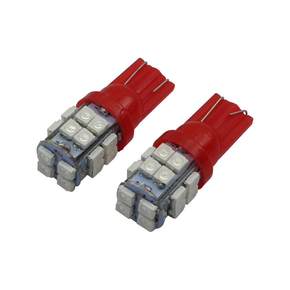 Foto 2 pulgar | Foco T-10 Pellizco 20 Leds Rojo Set 12v