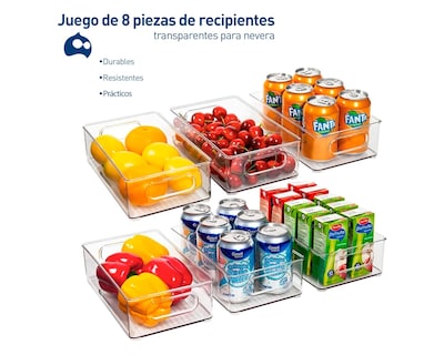Foto 2 | Set de 8 Organizadores para Refrigerador Bluelander de Acrílico Transparente 25.5 X 15.5 X 7.5 cm
