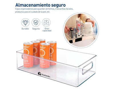 Foto 4 | Set de 8 Organizadores para Refrigerador Bluelander de Acrílico Transparente 25.5 X 15.5 X 7.5 cm