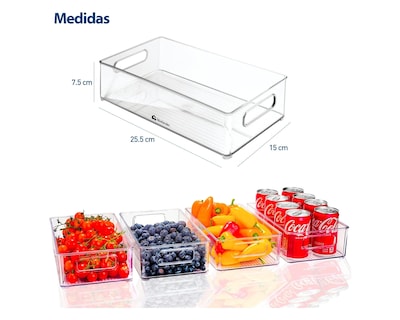 Foto 5 | Set de 8 Organizadores para Refrigerador Bluelander de Acrílico Transparente 25.5 X 15.5 X 7.5 cm