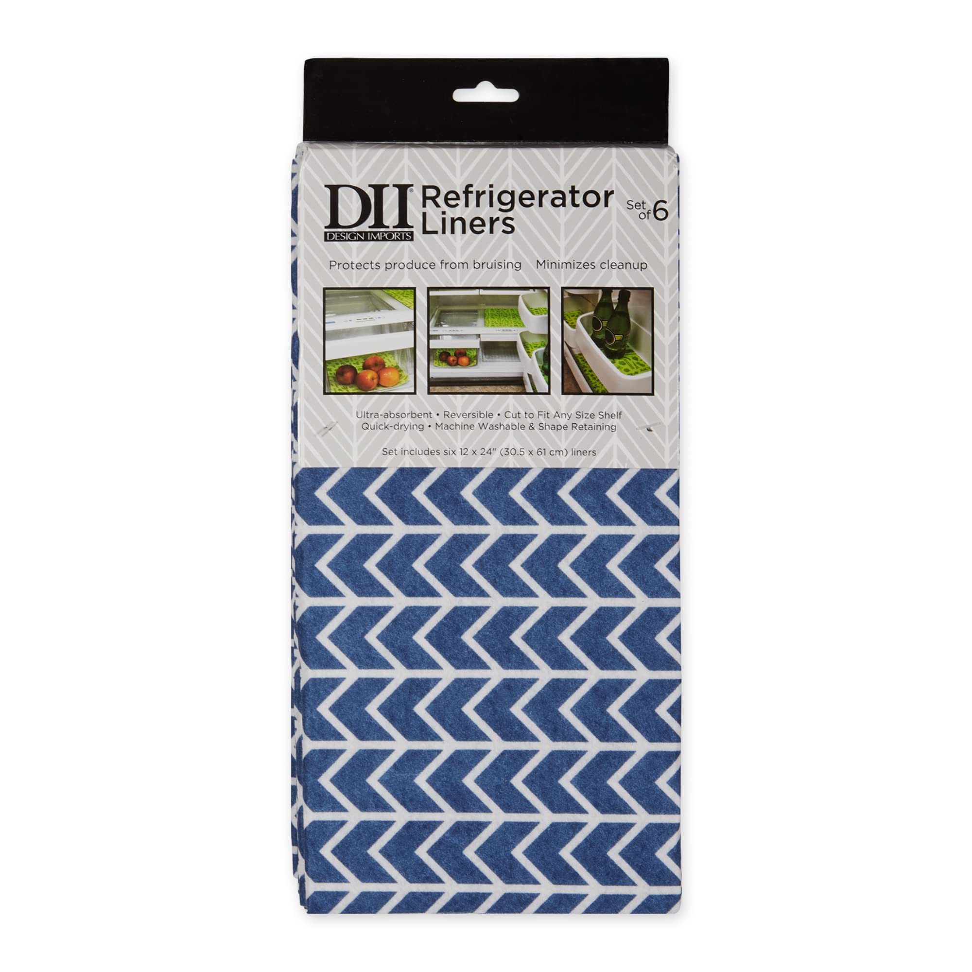 Foto 2 | Cojín no Adhesivo para Refrigerador DII Azul Liner Collection 12x24 Pulgadas 6 Piezas - Venta Internacional