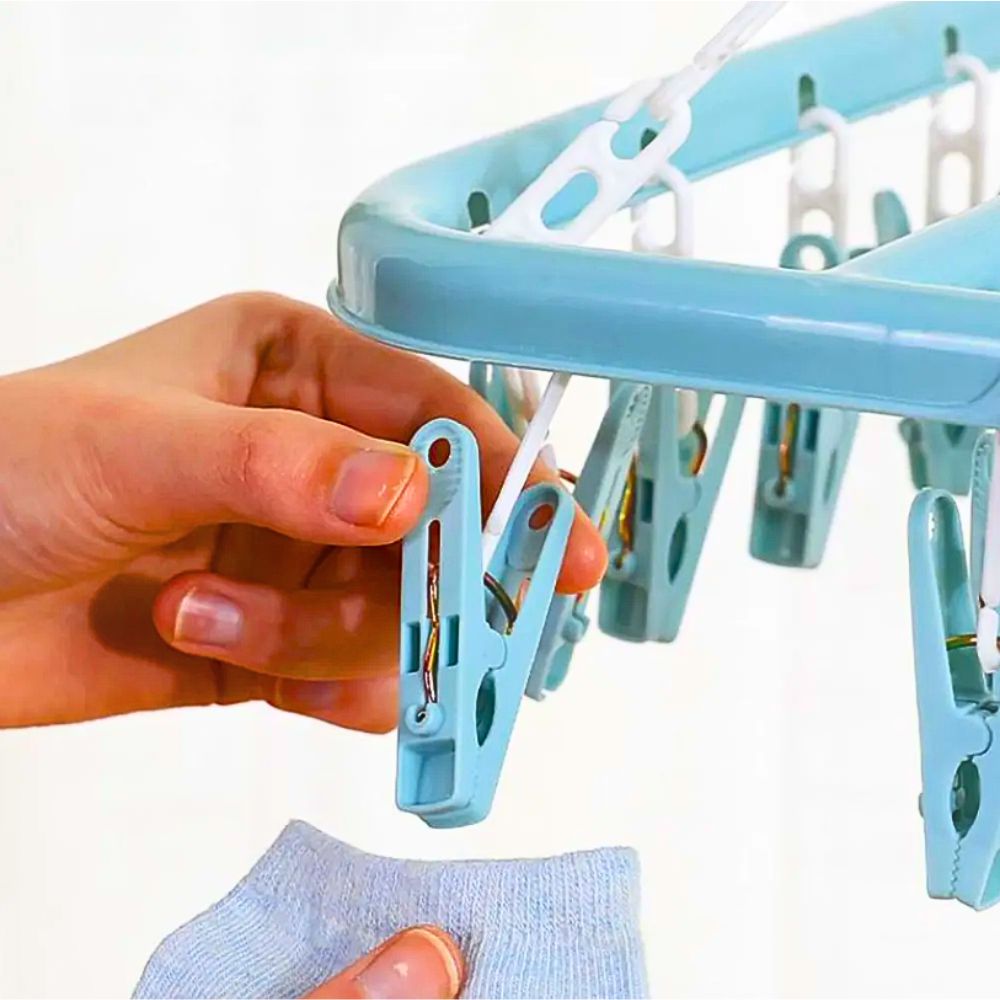 Foto 6 | Tendedero Plegable Multifuncional Con 32 Clips 32 X 32 Cm Rosa