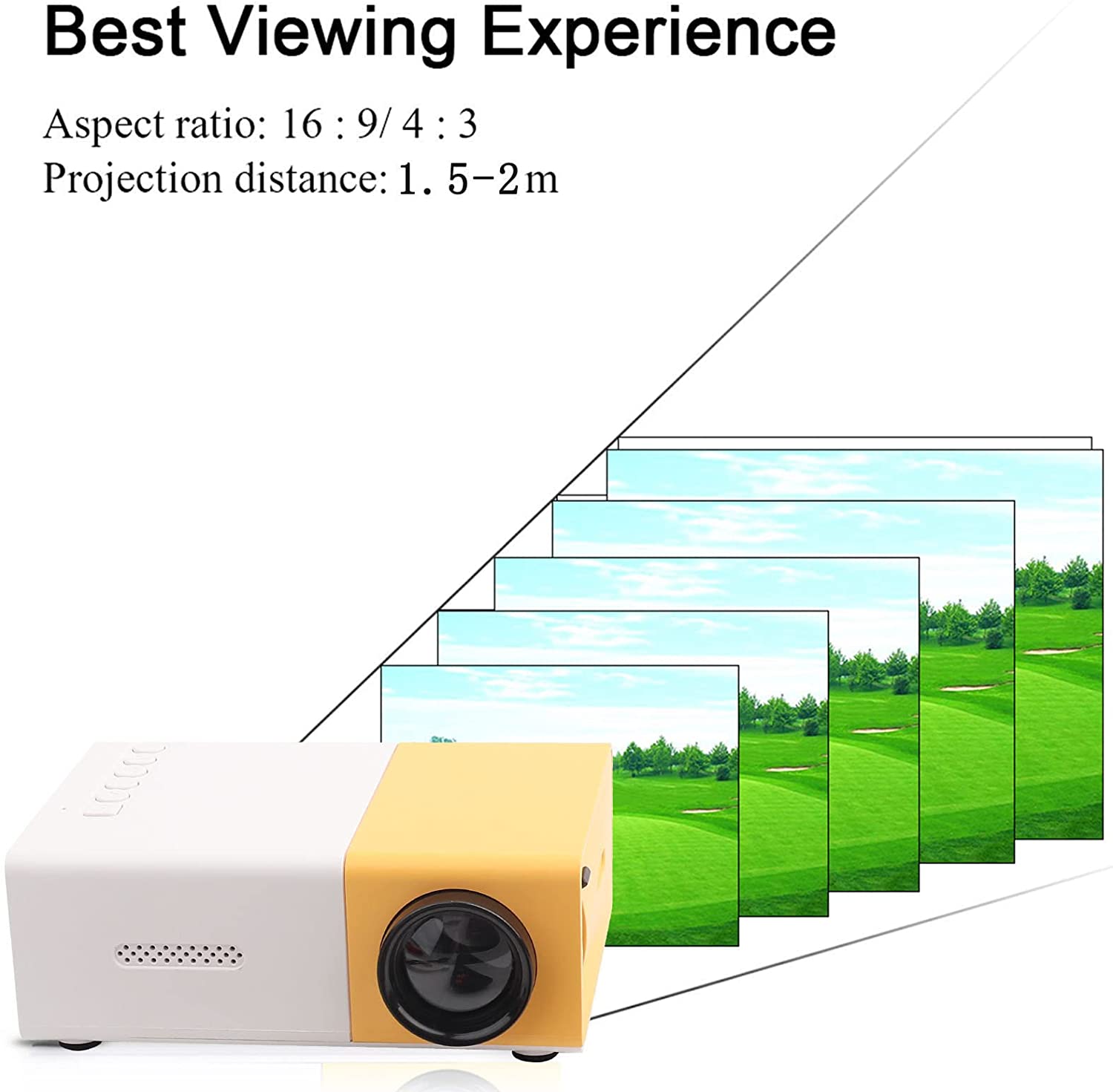 Foto 1 | Miniproyector Hd 1080p Con Pantalla De Proyección De 100 Pulgadas - Venta Internacional.
