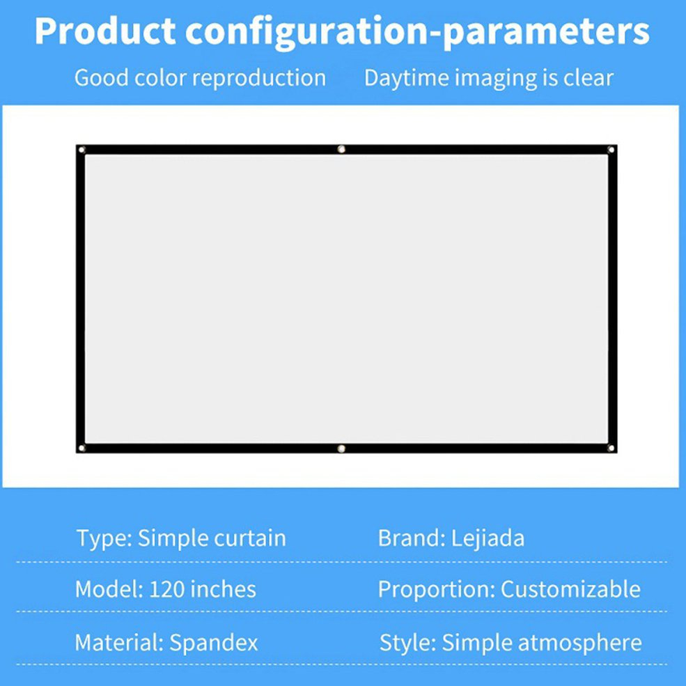 Foto 5 pulgar | Cortina Suave Para Proyector, Simple, Plegable, Portátil, De Poliéster - Venta Internacional.