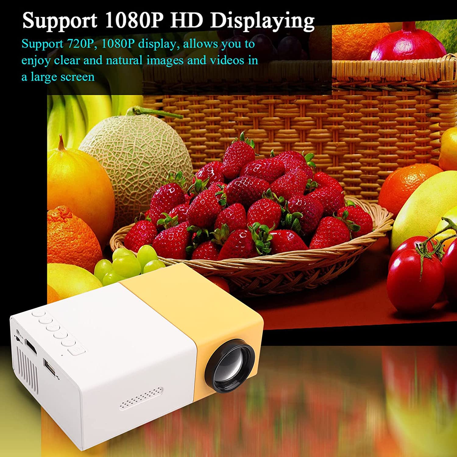 Foto 3 pulgar | Miniproyector Hd 1080p Con Pantalla De Proyección De 100 Pulgadas - Venta Internacional.