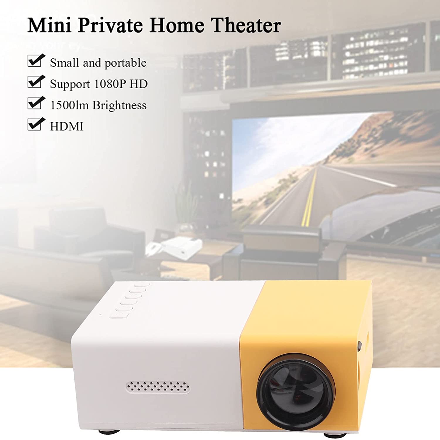 Foto 4 pulgar | Miniproyector Hd 1080p Con Pantalla De Proyección De 100 Pulgadas - Venta Internacional.