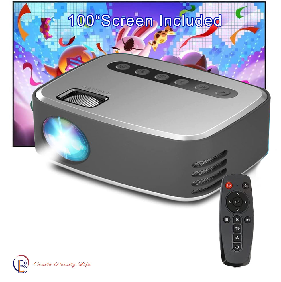 Foto 5 | Miniproyector Hd 1080p Con Pantalla De Proyección De 100 Pulgadas - Venta Internacional.