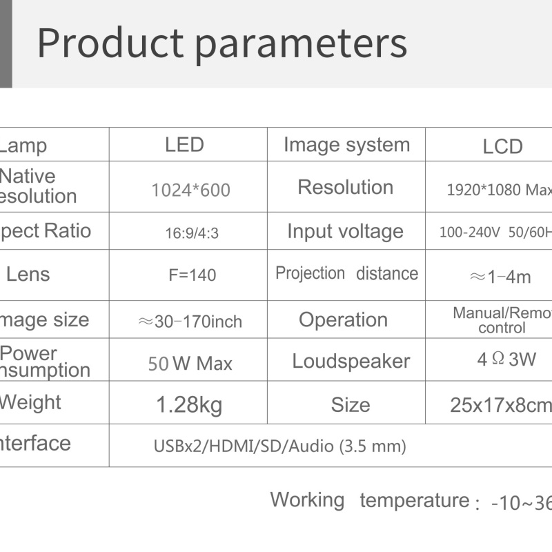 Foto 3 | Proyector Portátil Ultra Portail Led Hd 1080p Video-wifi - Venta Internacional.