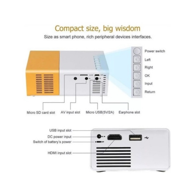 Foto 4 pulgar | Mini Proyector Portátil Lcd 1080p Full Hd 600 Lúmenes - Venta Internacional.