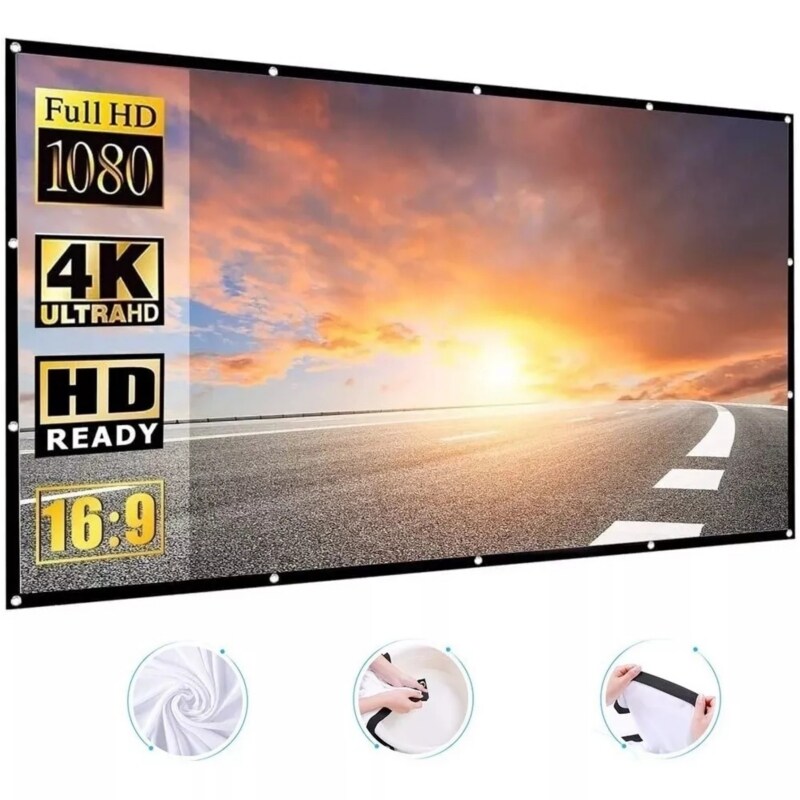 Pantalla De Proyección Portátil Hd 16:9 De 120 Pulgadas Para Proyector - Venta Internacional. $971