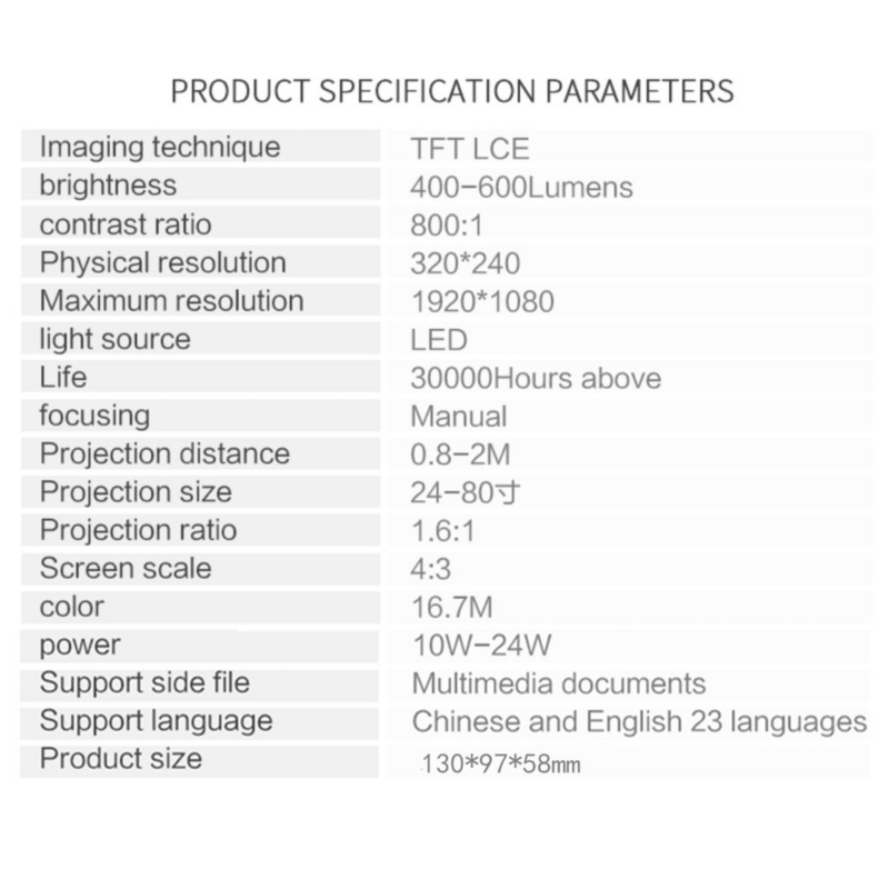 Foto 6 pulgar | Proyector S361 Mini Led Portátil 1080p 1000 Lúmenes Con Batería - Venta Internacional.