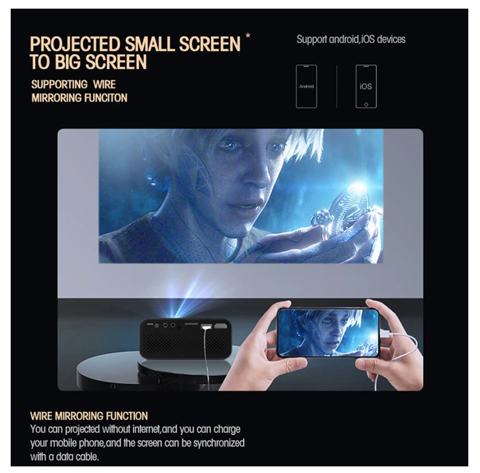 Foto 3 pulgar | Mini Proyector Led Y Reproductor De Video De Cine En Casa - Venta Internacional