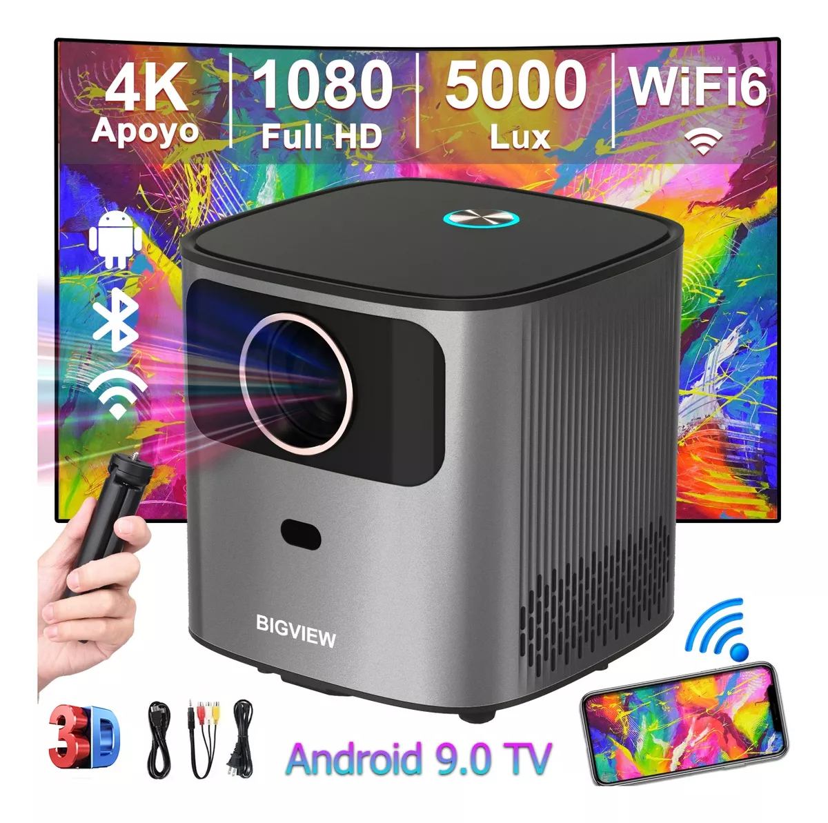 Proyector Bigview T08 Professional 4k Android Tv 9.0 1080p