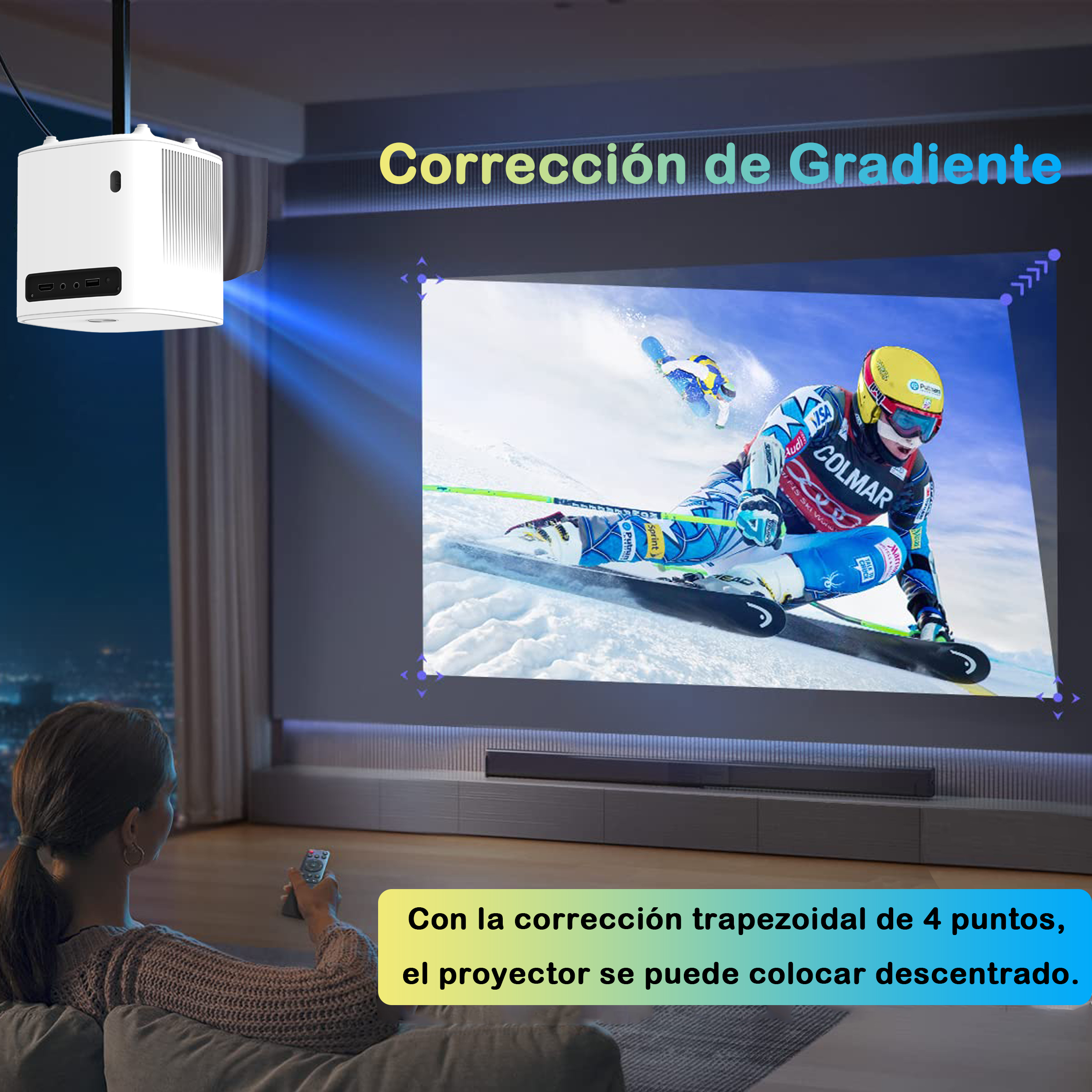 Foto 7 pulgar | Proyector Bigview T08 Portátil Profesional 4k 5000 Lúmenes