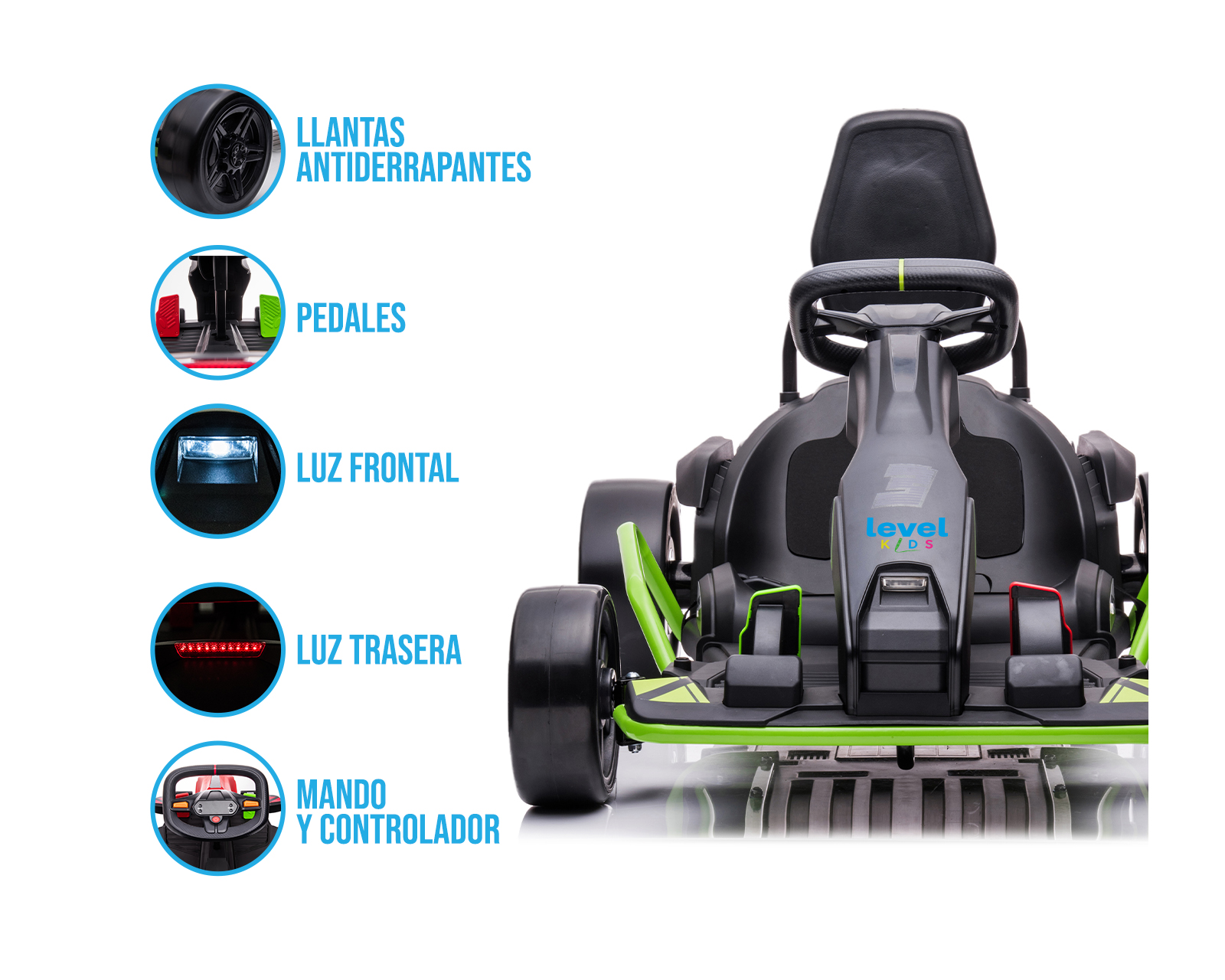 Foto 5 pulgar | Level Kids Go Kart Montable Electrico 12km/h 12v