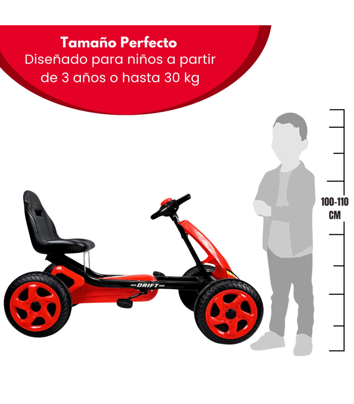 Foto 2 | Go-Kart para Niños Avalancha Montable con Pedales 30 kg Rojo