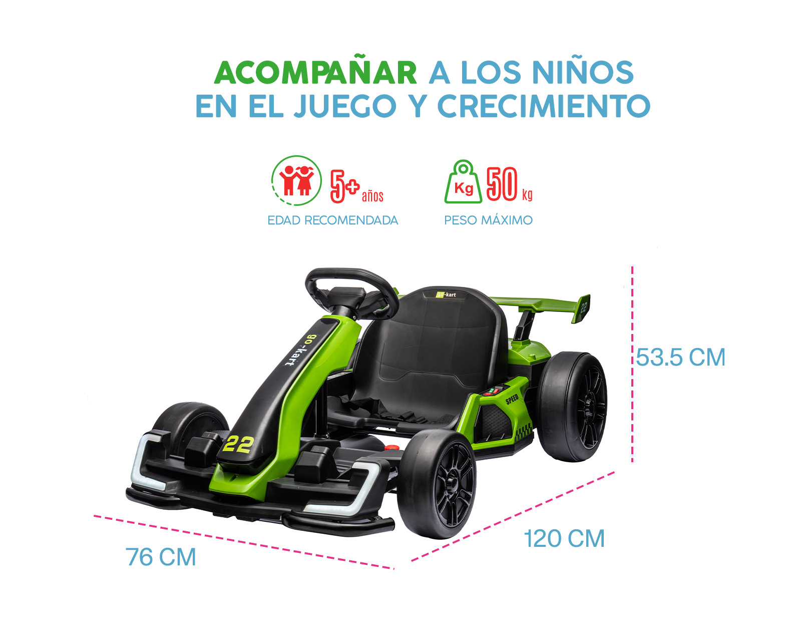 Foto 4 pulgar | Go Kart Level Home Turbox Verde