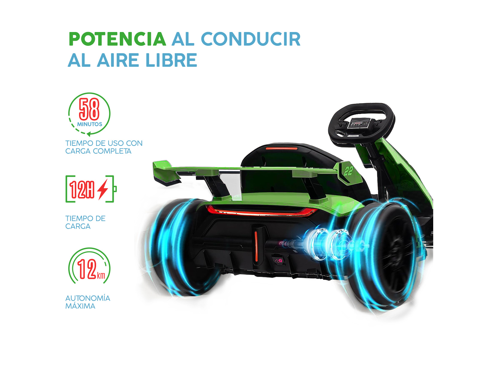 Foto 5 pulgar | Go Kart Level Home Turbox Verde