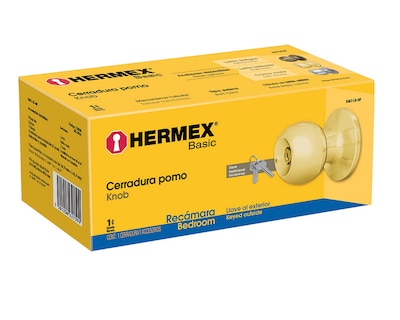 Foto 3 | Cerradura para Puerta Recamara Hermex Balt-lb-rp Acabado de Latón Brillante