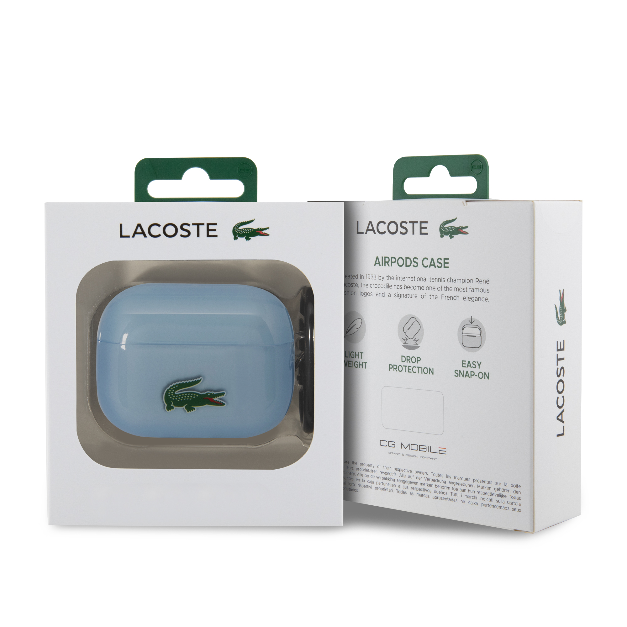 Foto 4 pulgar | Funda Lacoste Logo Cocodrilo Para Airpod Pro 1 Y 2 Azul