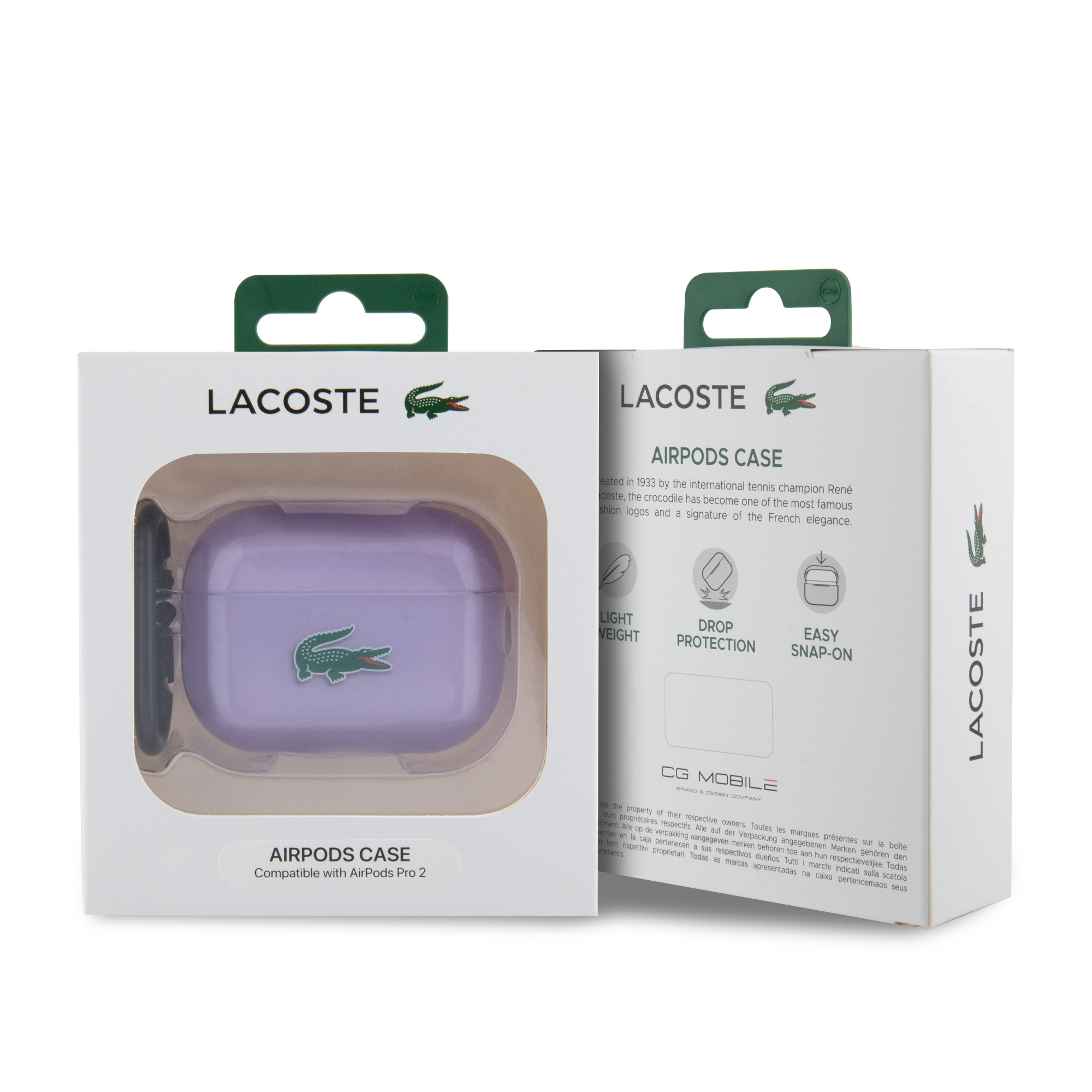 Foto 5 pulgar | Funda Morada Lacoste Cocodrilo Compatible Con Airpod Pro 1 Y 2