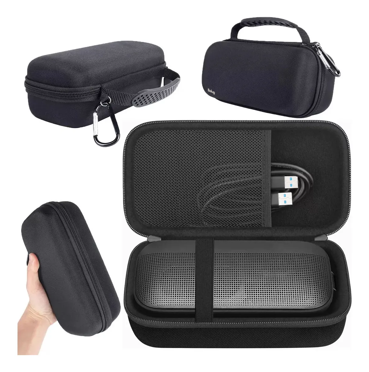 Foto 3 pulgar | Funda Protectora Belug Para Bocina Bluetooth Estuche Negro